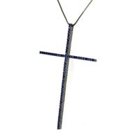 Simple Style Cross Copper Plating Inlay Zircon Gold Plated Pendant Necklace sku image 4