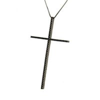 Simple Style Cross Copper Plating Inlay Zircon Gold Plated Pendant Necklace sku image 3