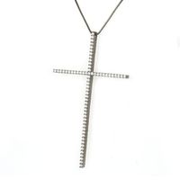 Simple Style Cross Copper Plating Inlay Zircon Gold Plated Pendant Necklace sku image 1