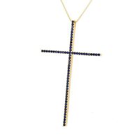 Simple Style Cross Copper Plating Inlay Zircon Gold Plated Pendant Necklace sku image 7