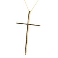 Simple Style Cross Copper Plating Inlay Zircon Gold Plated Pendant Necklace sku image 8