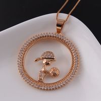 Nihaojewelry Simple Hollow Child Round Diamond-studded Necklace Wholesale Jewelry sku image 1