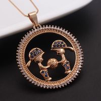 Nihaojewelry Simple Hollow Child Round Diamond-studded Necklace Wholesale Jewelry sku image 9