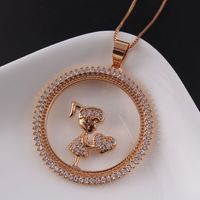Nihaojewelry Simple Hollow Child Round Diamond-studded Necklace Wholesale Jewelry sku image 2