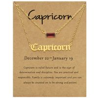 Stainless Steel 18K Gold Plated Sexy Simple Style Plating Inlay Letter Constellation Zircon Pendant Necklace sku image 1