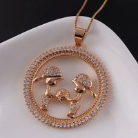 Nihaojewelry Simple Hollow Child Round Diamond-studded Necklace Wholesale Jewelry sku image 6
