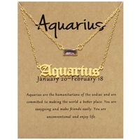 Stainless Steel 18K Gold Plated Sexy Simple Style Plating Inlay Letter Constellation Zircon Pendant Necklace sku image 2