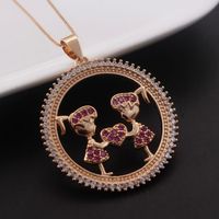 Nihaojewelry Simple Hollow Child Round Diamond-studded Necklace Wholesale Jewelry sku image 10