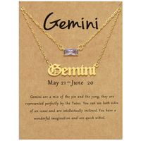 Stainless Steel 18K Gold Plated Sexy Simple Style Plating Inlay Letter Constellation Zircon Pendant Necklace sku image 7