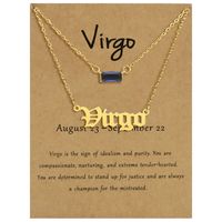 Stainless Steel 18K Gold Plated Sexy Simple Style Plating Inlay Letter Constellation Zircon Pendant Necklace sku image 9