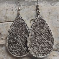 1 Pair Ethnic Style Leopard Printing Alloy Leather Drop Earrings main image 3