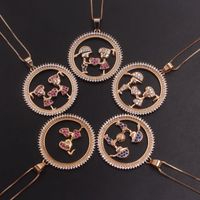 Nihaojewelry Simple Hollow Child Round Diamond-studded Necklace Wholesale Jewelry main image 1