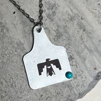 Retro Letter Alloy Inlay Turquoise Women's Pendant Necklace sku image 6