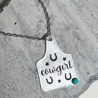 Retro Letter Alloy Inlay Turquoise Women's Pendant Necklace sku image 9