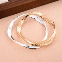 Vintage Style Solid Color Copper Irregular Plating Gold Plated Bangle sku image 2