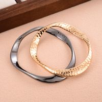 Vintage Style Solid Color Copper Irregular Plating Gold Plated Bangle sku image 3