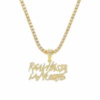 Hip-hop Letter Alloy Inlay Zircon Men's Pendant Necklace main image 5