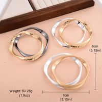 Vintage Style Solid Color Copper Irregular Plating Gold Plated Bangle sku image 1