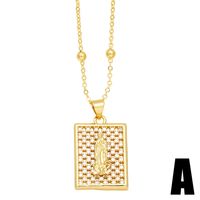 Fashion Simple Style Virgin Mary Copper Plating Inlay Zircon 18k Gold Plated Necklace main image 5