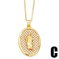 Fashion Simple Style Virgin Mary Copper Plating Inlay Zircon 18k Gold Plated Necklace main image 3