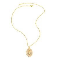 Fashion Simple Style Virgin Mary Copper Plating Inlay Zircon 18k Gold Plated Necklace main image 6