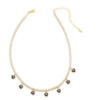 Simple Style Devil's Eye Heart Shape Copper Plating Inlay Zircon 18k Gold Plated Necklace sku image 9