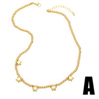 Hip-hop Pentagram Star Heart Shape Copper Plating 18k Gold Plated Necklace main image 6