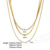 304 Stainless Steel Simple Style Polishing Plating Circle Double Layer Necklaces Necklace sku image 4