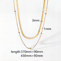 304 Stainless Steel Simple Style Polishing Plating Circle Double Layer Necklaces Necklace sku image 3