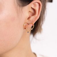1 Pair Simple Style Heart Shape Heart Plating Inlay Stainless Steel Zircon Gold Plated Ear Studs main image 7