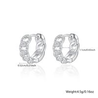 1 Pair Simple Style Geometric Hollow Out Inlay Sterling Silver Zircon White Gold Plated Hoop Earrings main image 3