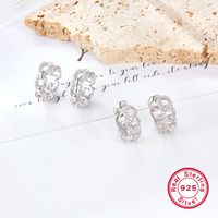 1 Pair Elegant Glam Simple Style Round Chain Plating Inlay Sterling Silver Zircon Earrings main image 1