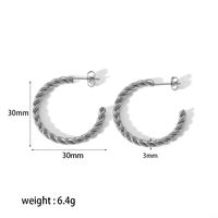 1 Pair Simple Style Circle Plating 304 Stainless Steel Hoop Earrings sku image 1