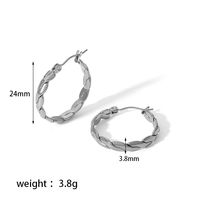 1 Pair Simple Style Circle Plating 304 Stainless Steel Hoop Earrings sku image 5