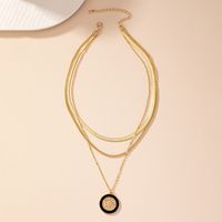 Retro Round Alloy Plating 14k Gold Plated Women's Three Layer Necklace main image 9