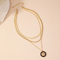 Retro Round Alloy Plating 14k Gold Plated Women's Three Layer Necklace main image 8