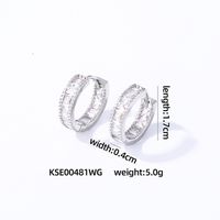 1 Pair Casual Vintage Style Simple Style Solid Color Inlay Copper Zircon Gold Plated Silver Plated Hoop Earrings sku image 9