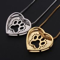 Nihaojewelry Simple Inlaid Zircon Heart-shaped Cat Claw Necklace Wholesale Jewelry main image 7