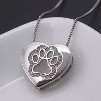 Nihaojewelry Simple Inlaid Zircon Heart-shaped Cat Claw Necklace Wholesale Jewelry main image 4