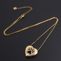 Nihaojewelry Simple Inlaid Zircon Heart-shaped Cat Claw Necklace Wholesale Jewelry main image 5