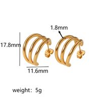 1 Pair Simple Style U Shape Plating 304 Stainless Steel 18K Gold Plated Ear Studs main image 4