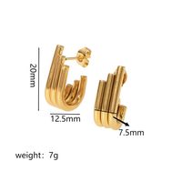 1 Pair Simple Style U Shape Plating 304 Stainless Steel 18K Gold Plated Ear Studs sku image 4