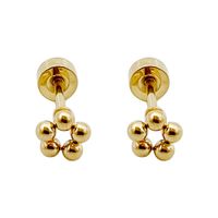 1 Pair Casual Simple Style Flower Polishing Plating 304 Stainless Steel 14K Gold Plated Ear Studs main image 2