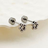 1 Pair Casual Simple Style Flower Polishing Plating 304 Stainless Steel 14K Gold Plated Ear Studs sku image 1