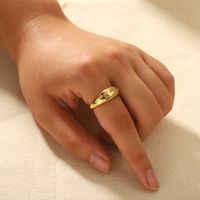 304 Stainless Steel 18K Gold Plated Simple Style Inlay Star Moon Rhinestones Rings main image 3