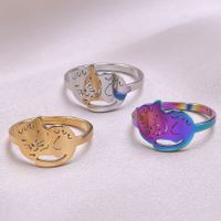 Commute Cat Stainless Steel Plating Gold Plated Rings main image 3