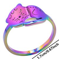 Commute Cat Stainless Steel Plating Gold Plated Rings sku image 2