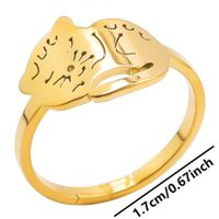 Commute Cat Stainless Steel Plating Gold Plated Rings sku image 3