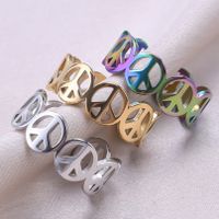Retro Airplane Stainless Steel Plating Gold Plated Rings main image 2