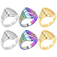 Commute Solid Color Stainless Steel Plating Gold Plated Rings main image 5